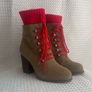 RENVY Hiking Boot Taupe Suede Nordic Rugged Style Women's 7M FLAWED‎